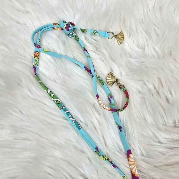 Trina Turk Floral Print Halter Bandeau Size 6 Swim Bikini Top Only - Picture 3 of 7